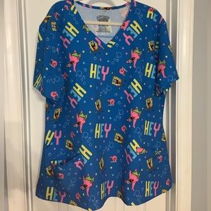 SpongeBob SquarePants scrub top, size 3X
